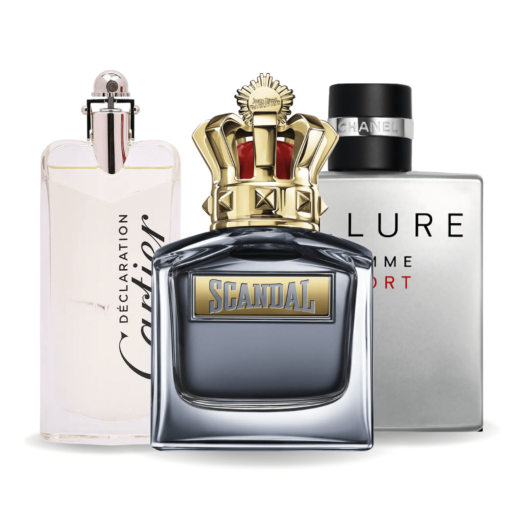 SET 3 PARFUMURI: ALLURE HOMME SPORT + JEAN PAUL GAULTIER SCANDAL + CARTIER DÉCLARATION 100ML