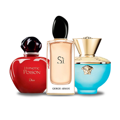 SET 3 PARFUMURI: DIOR HYPNOTIC POISON + GIORGIO ARMANI SÌ + VERSACE DYLAN TURQUOISE 100ML